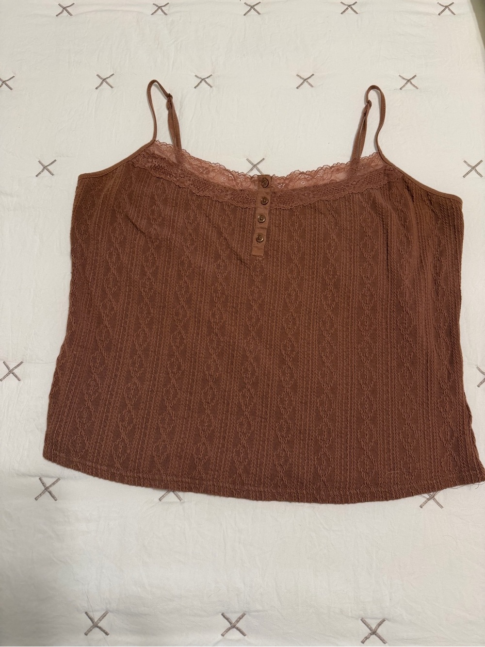 Women’s Idyllwind Lace-Trim Spaghetti Strap Tank Top - Brown